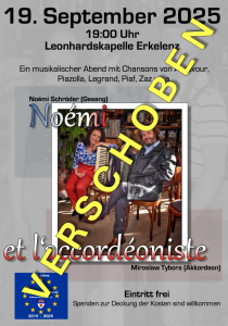 Der Chanson-Abend mit Noémi Schröder muss verschoben werden.