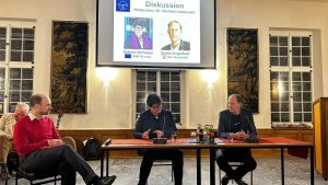 Sabine Verheyen MdEP und Stefan Engstfeld MdL im Gespräch mit Michael Habersack